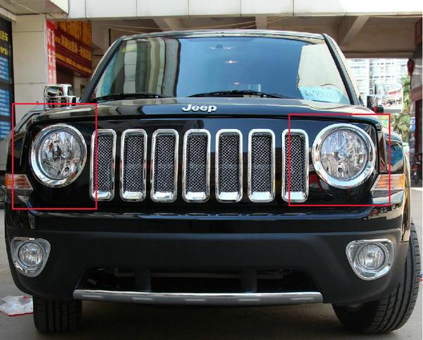 !JEEP パトリオット MK系 クロームメッキヘッドライトリング